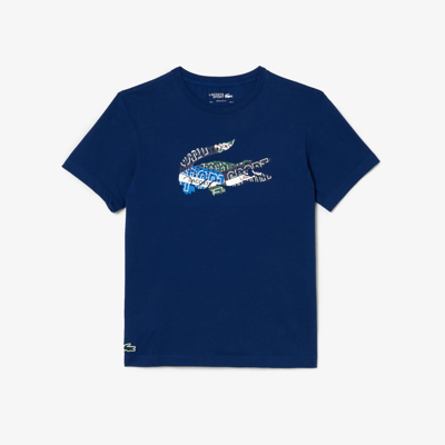 Lacoste Cotton Jersey Sport T-shirt - Xl - 6 In Blue