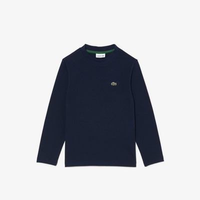 Lacoste Long Sleeved Cotton Jersey T-shirt - 14 Years In Blue