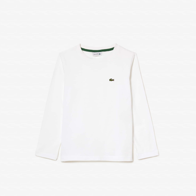 Lacoste Long Sleeved Cotton Jersey T-shirt - 16 Years In White