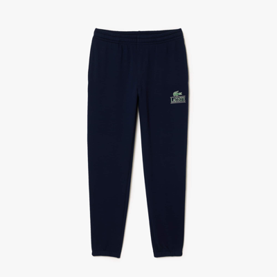 Lacoste Signature Print Jogger Track Pants - M In Blue