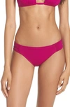La Blanca Ruched Side-tab Bikini Bottoms Women's Swimsuit In Magenta