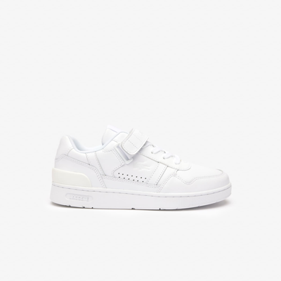 Lacoste Women's T-clip Velcro Leather Sneakers - 6 In White