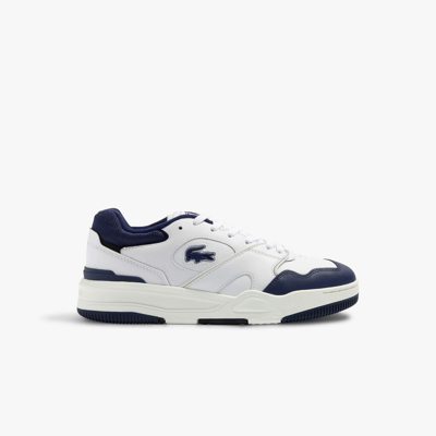 Lacoste Men's Lineshot Mesh Collar Leather Sneakers - 11 In White/navy