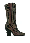 London Rag Glimmer Rhinestones Embellished Shimmer Calf Boots In Black