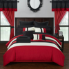 Chic Home Design Rinat 24 Piece Comforter Set Color Block Embroidered Design Complete Bed In A Bag B In Red