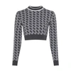 Patou Jacquard Merino Cropped Jumper In Jacquard_anthracite