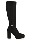GIANVITO ROSSI WOMEN'S MOREAU LEATHER KNEE-HIGH BOOTS