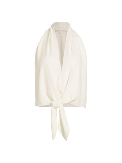 The Sei Sleeveless Tie Front Blouse In Ivory