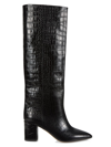 Paris Texas Women's Anja 70mm Crocodile-embossed Leather Boots In Carbone