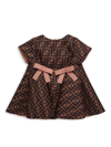 FENDI BABY GIRL'S FF PRINT BOW-ACCENTED DRESS