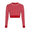 Patou Woman Sweater Red Size L Merino Wool In Jacquard_red