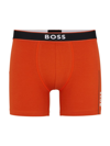 HUGO BOSS MEN'S STRETCH-COTTON BOXER BRIEFS WITH STRIPES AND LOGOS