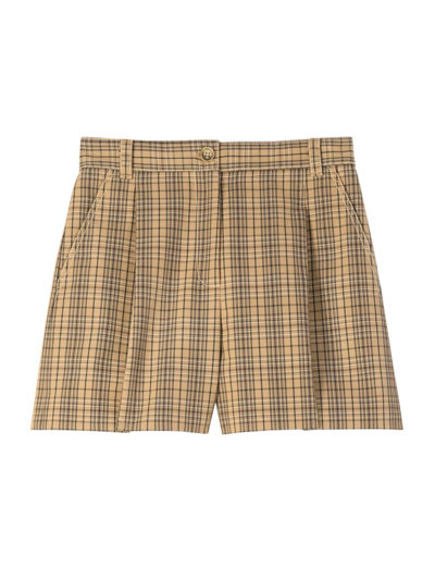 St John Technical Plaid Short In Tan Multi