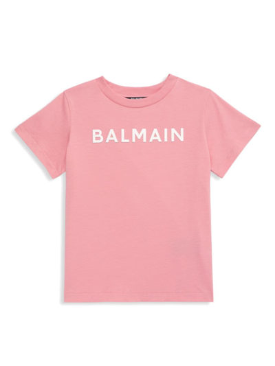 Balmain Little Girl's & Girl's Logo Cotton T-shirt In Pink
