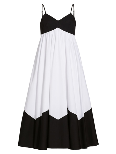 Elie Tahari Women's Grace Cotton Colorblocked Maxi Dress In Noir Sky White