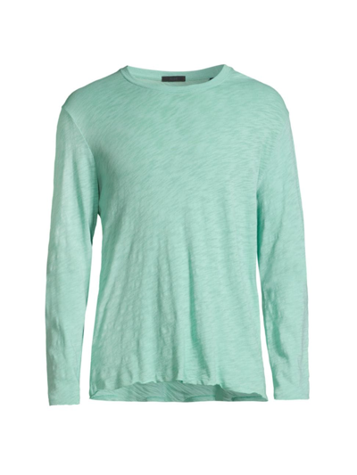 Atm Anthony Thomas Melillo Men's Distressed Long Sleeve T-shirt In Mediterranean Green