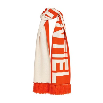 Essentiel Antwerp Esport Scarf In Orange_ecru