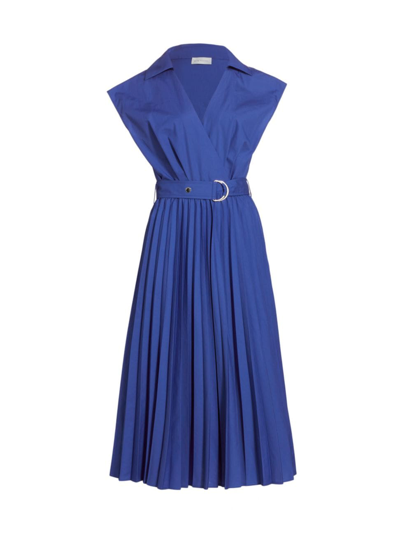 Elie Tahari Women's Noa Pleated Wrap Midi-dress In Blue