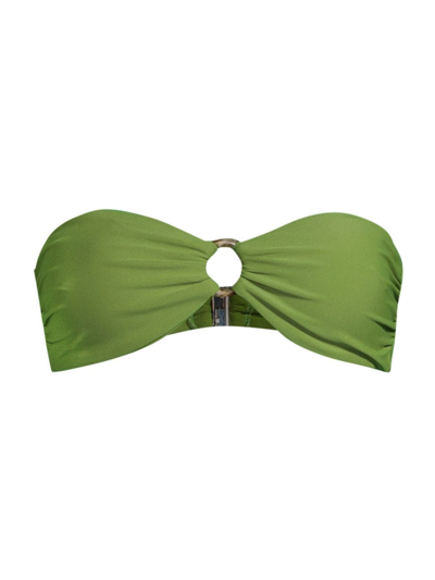 Veronica Beard Carper Bandeau Bikini Top In Green