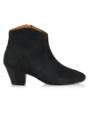 Isabel Marant Women's Dicker 55mm Suede Ankle Boots In Faded Black