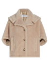 Max Mara Cambusa Wool Blend Short Sleeved Coat In Sand
