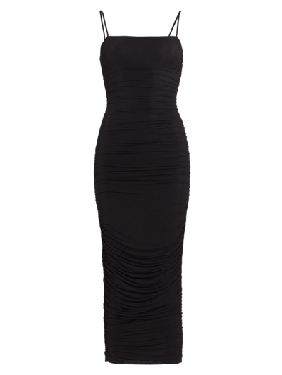 Wardrobe.nyc Ruched Slip Dress In Black
