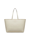 Valentino Garavani Women's Rockstud Grainy Calfskin Tote Bag In Light Ivory