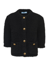 Prada Women's Bouclé Mohair Cardigan In Black