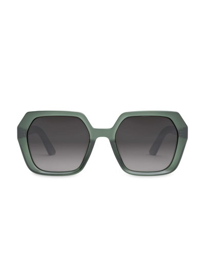 Dior Midnight 56mm Gradient Square Sunglasses In Dark Green