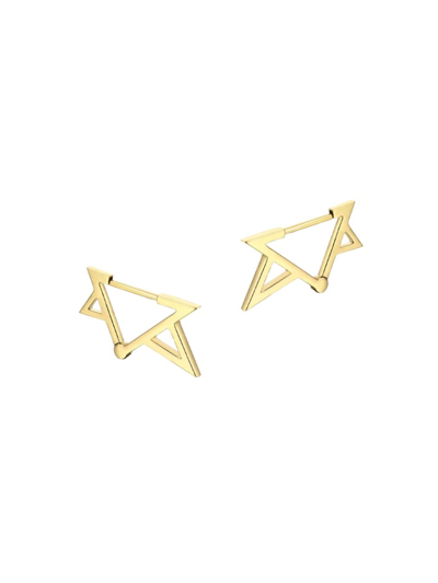 Her Story Women's Feminine Mystique 14k Yellow Gold Mini Star Earrings