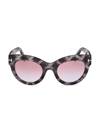 Tom Ford Women's Lucilla 51mm Cat-eye Sunglasses In Black Havana Purple