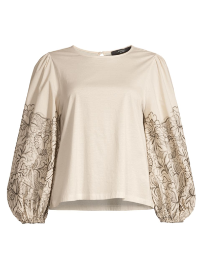 Weekend Max Mara Women's Avenue Embroidered Blouse In Ivory