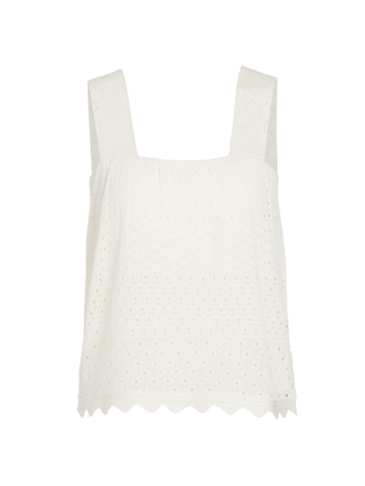 Elie Tahari Women's Carmen Pointelle-knit Tank In Vanilla