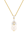 ADRIANA ORSINI WOMEN'S VERSAILLES 18K-GOLD-PLATED, CULTURED FRESHWATER PEARL & CUBIC ZIRCONIA PENDANT NECKLACE