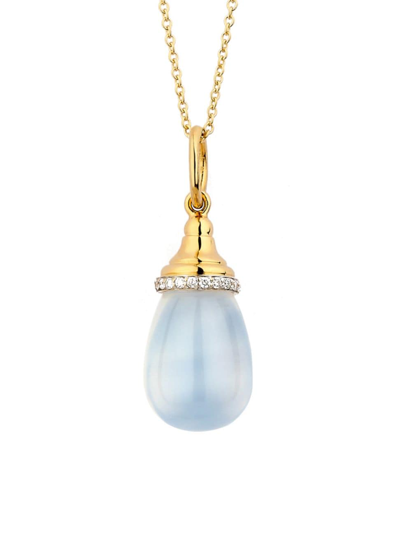 Syna Women's Mogul Mini Drop 18k Gold, Moon Quartz & Diamond Pendant Necklace