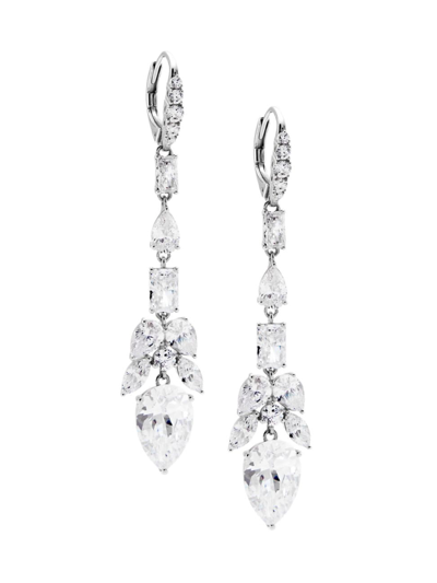 Adriana Orsini Women's Versailles Rhodium-plated & Cubic Zirconia Drop Earrings In Silver