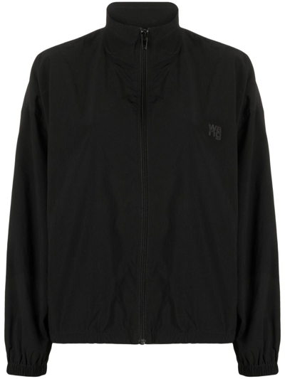 Alexander Wang Coaches Logo-print Shell Jacket In Black