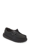 Hey Dude Kids' Wally Moc Toe Sneaker In Black/black