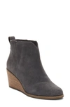 Toms Clare Wedge Bootie In Forged Iron Suede