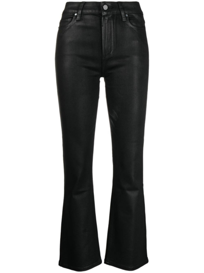 PAIGE BLACK CLAUDINE FLARED TROUSERS,5640901336419069341