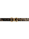 DOLCE & GABBANA BROWN BELT WITH BAROCCO DG LOGO BUCKLE AND LEOPARD PRINT IN LEATHER WOMAN