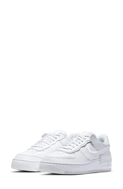 Nike Air Force 1 Shadow Trainer In White/ White/ White