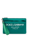 DOLCE & GABBANA DOLCE & GABBANA LOGO PRINT ZIPPED CLUTCH BAG