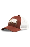 The North Face Embroidered Logo Mudder Recycled Trucker Hat In Brandy Brown/ Gardenia White