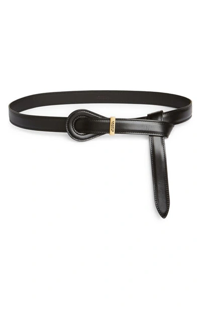 Isabel Marant Brindi Pull-through Leather & Brass Belt In Black