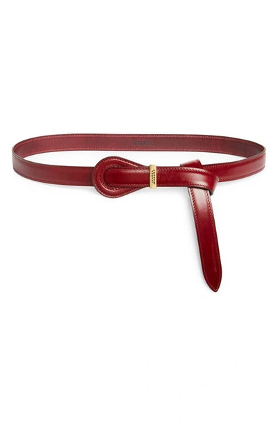 Isabel Marant Brindi Leather Belt In Burgundy