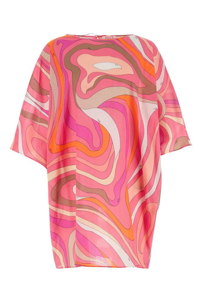 Pucci Abstract-print Cotton Kaftan In Pink