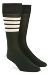 Thom Browne Bar Stripe Socks In Dark Green
