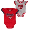 Outerstuff Newborn & Infant Red/heathered Gray Washington Nationals Scream & Shout Two-pack Bodysuit Set In Red