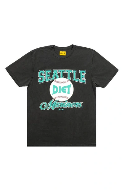 Diet Starts Monday X '47 Seattle Mariners Baseball Cotton Graphic T-shirt In Vintage Grey